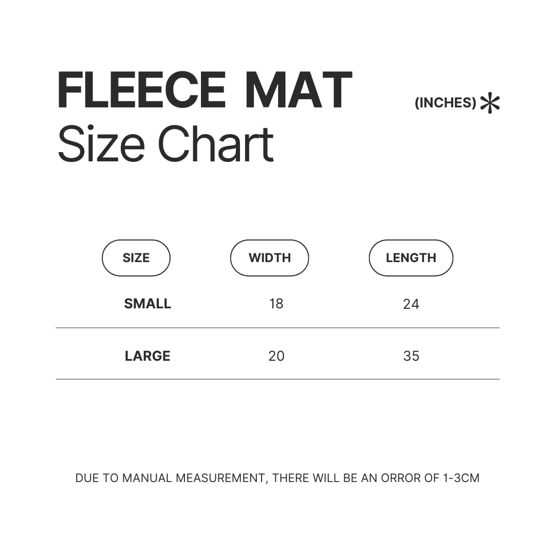 Fleece Mat Size Chart - Nichijou Merch