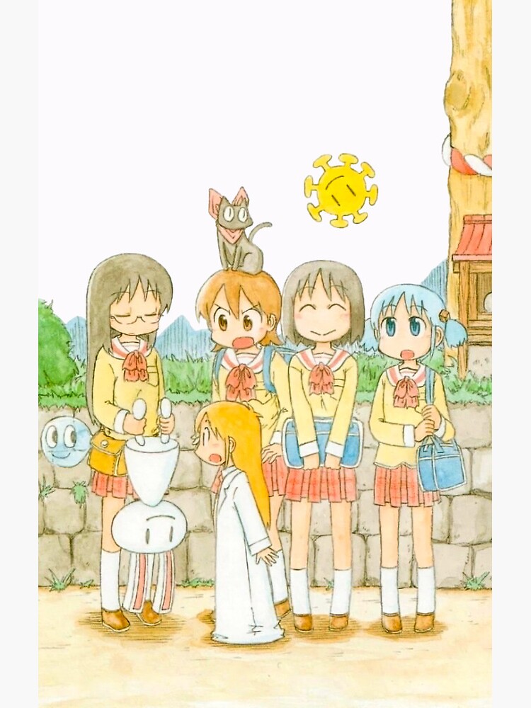 Nichijou Vintage Art Shower Curtain - Image 2