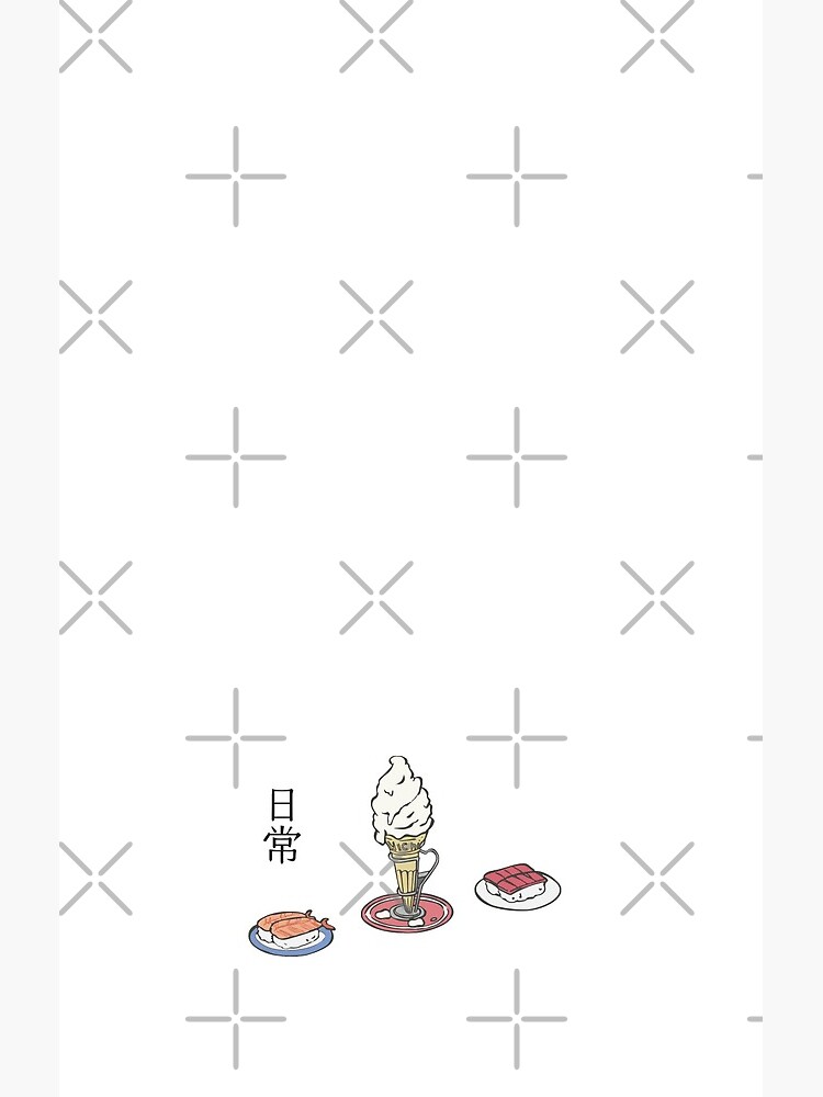 Nichijou Ice Cream And Sushi Shower Curtain - Image 2