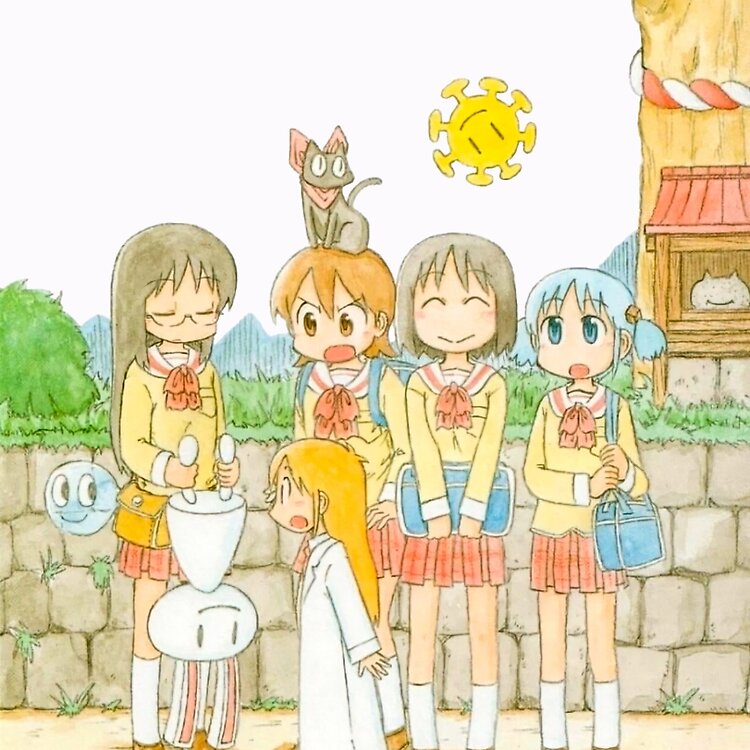 Retro Nichijou Main Characters Tote Bag - Image 2