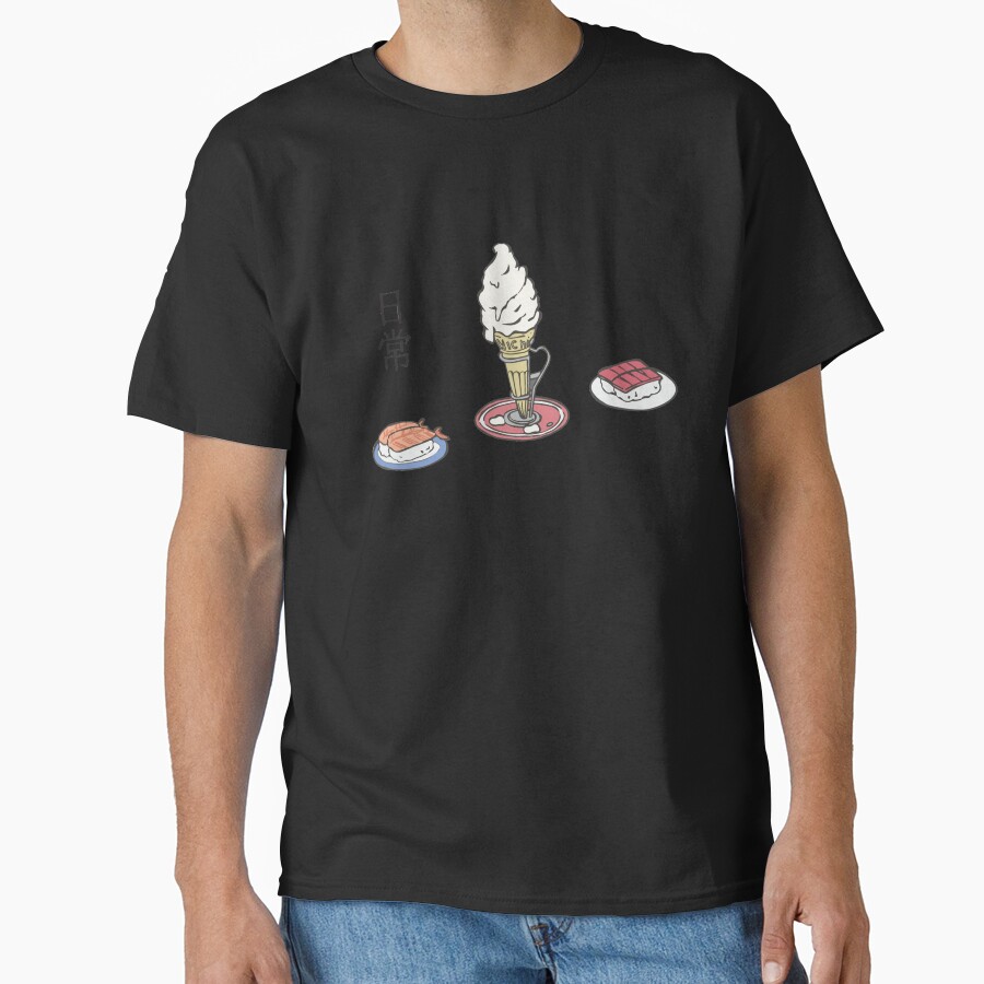 Nichijou Ice Cream And Sushi T-shirt - Image 2