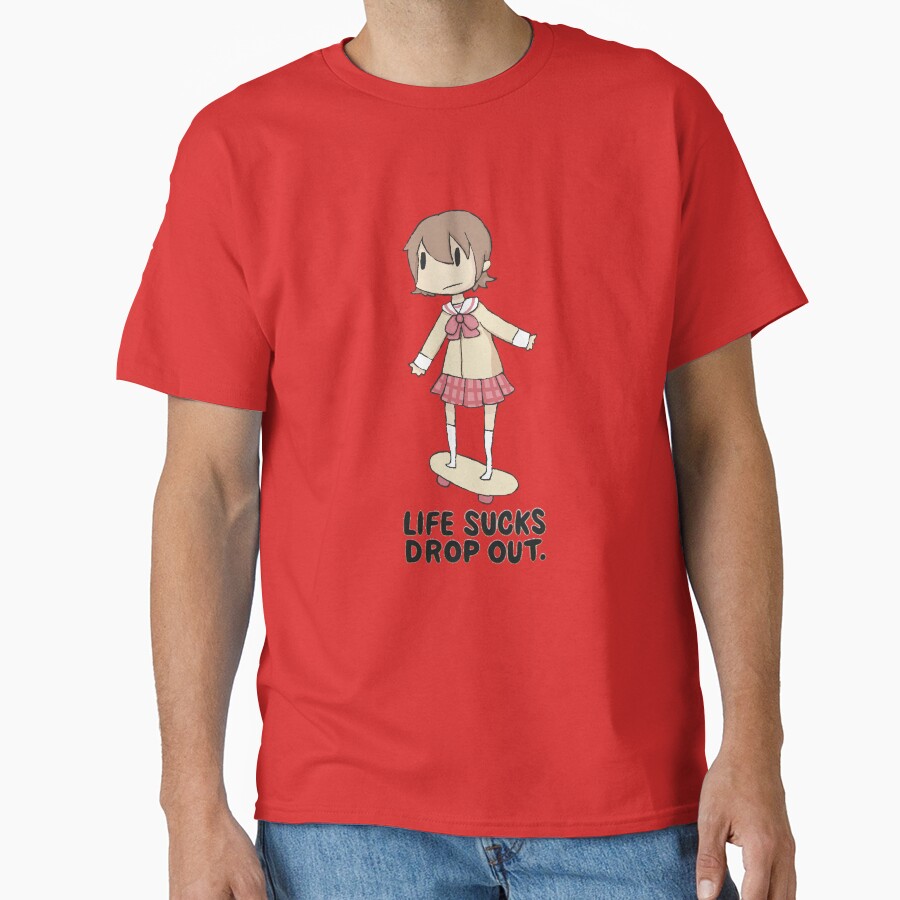 Yuuko Aioi Life Sucks Drop Out T-shirt - Image 6