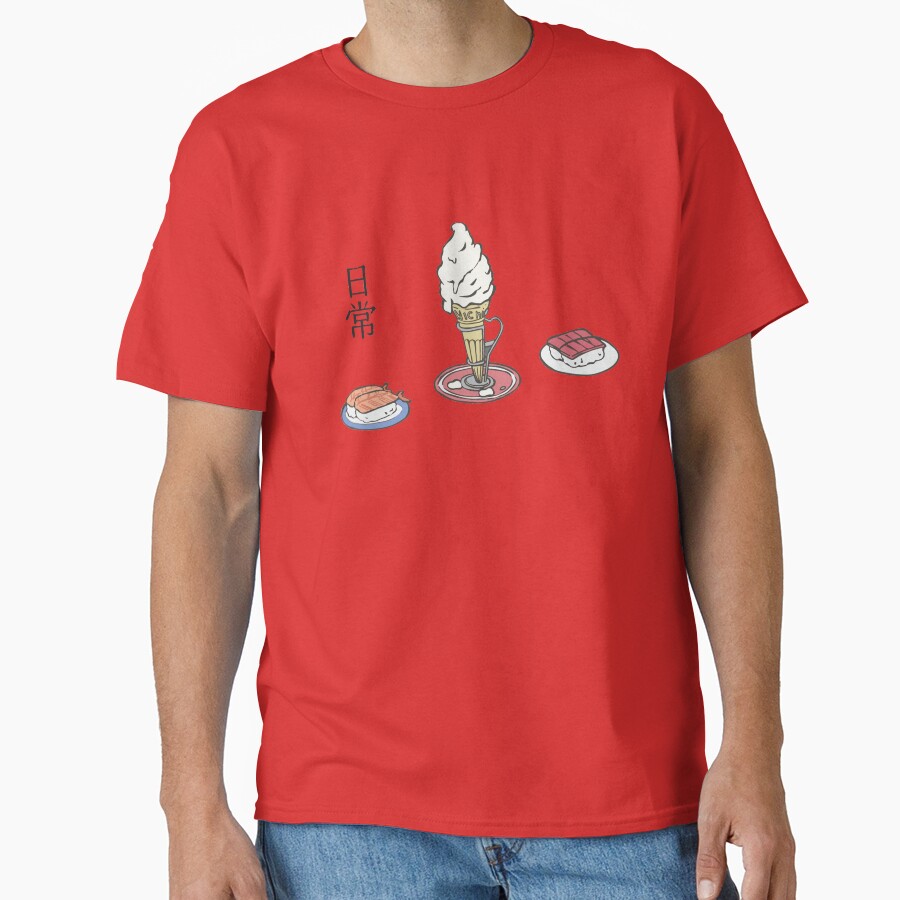 Nichijou Ice Cream And Sushi T-shirt - Image 5