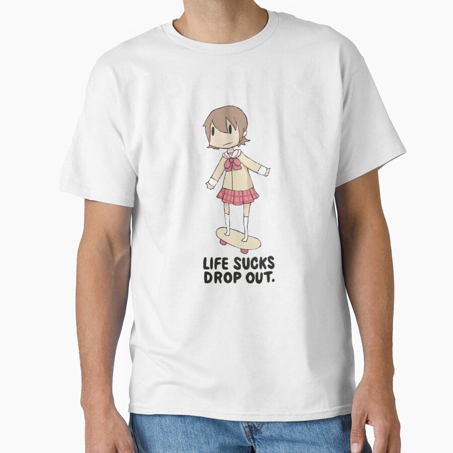 Yuuko Aioi Life Sucks Drop Out T-shirt - Image 2