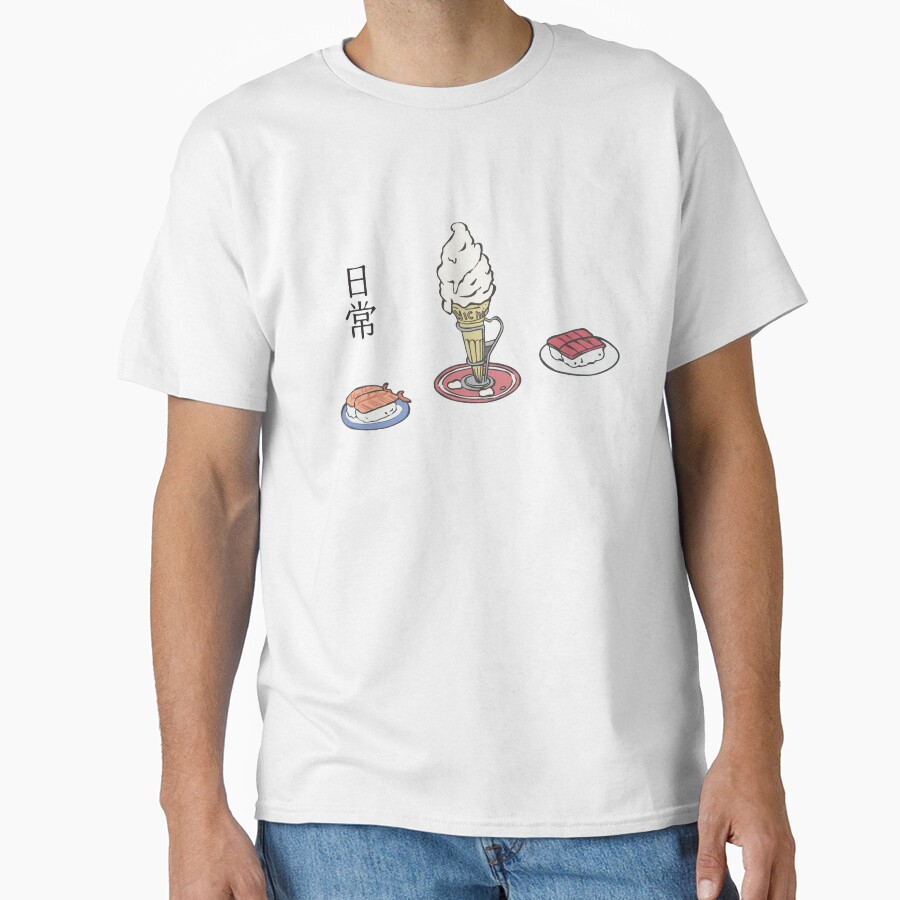Nichijou Ice Cream And Sushi T-shirt