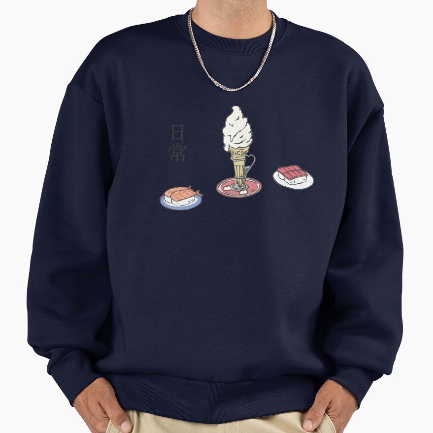 Nichijou Ice Cream And Sushi Sweatshirt - Image 5