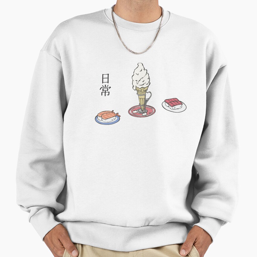 Nichijou Ice Cream And Sushi Sweatshirt