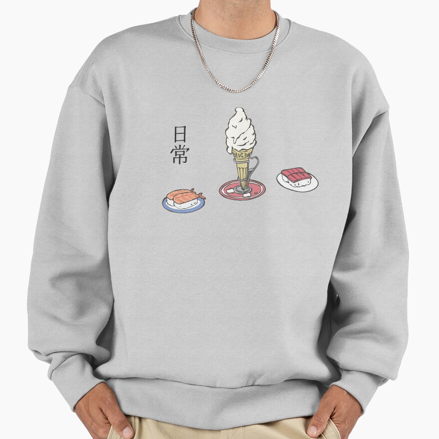 Nichijou Ice Cream And Sushi Sweatshirt - Image 4