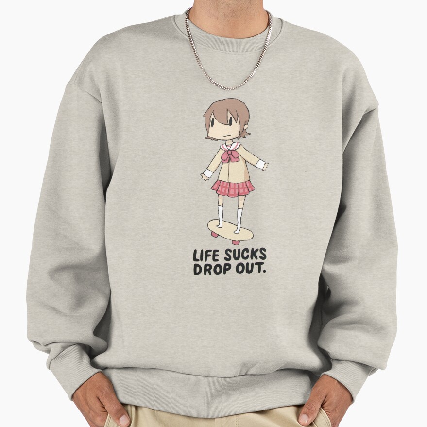 Yuuko Aioi Life Sucks Drop Out Sweatshirt - Image 3