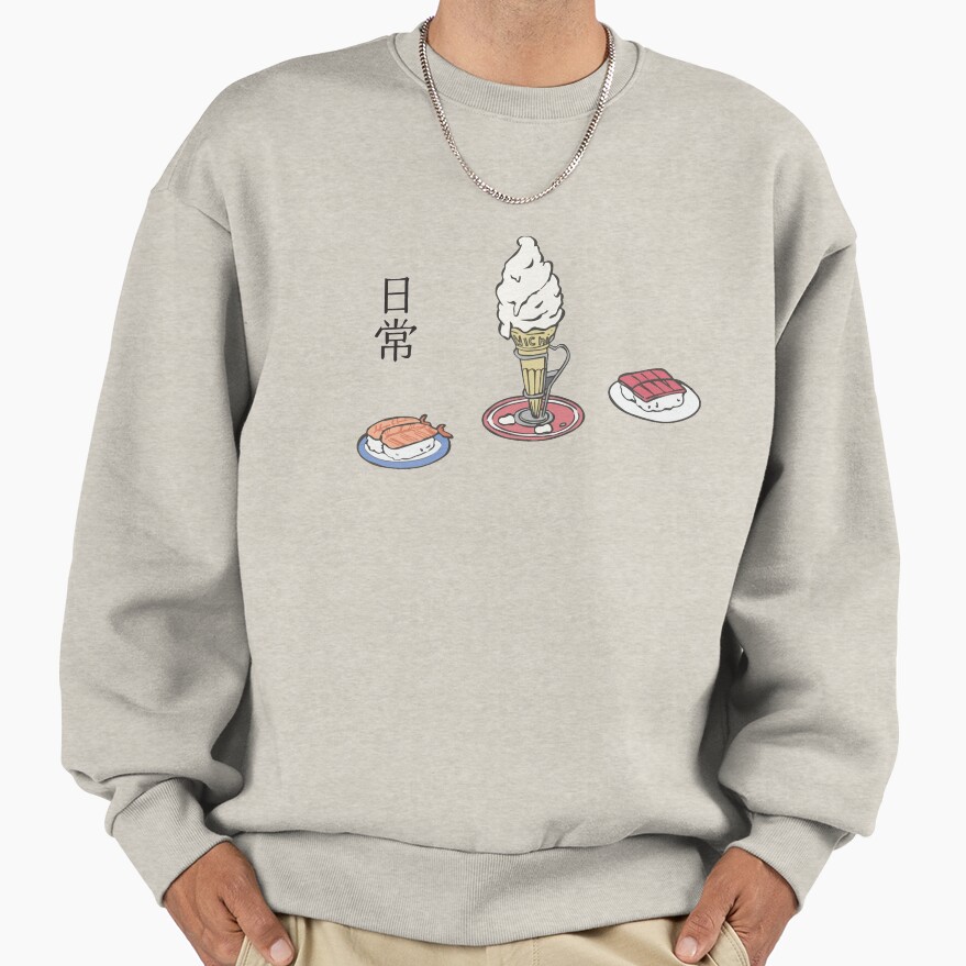 Nichijou Ice Cream And Sushi Sweatshirt - Image 3