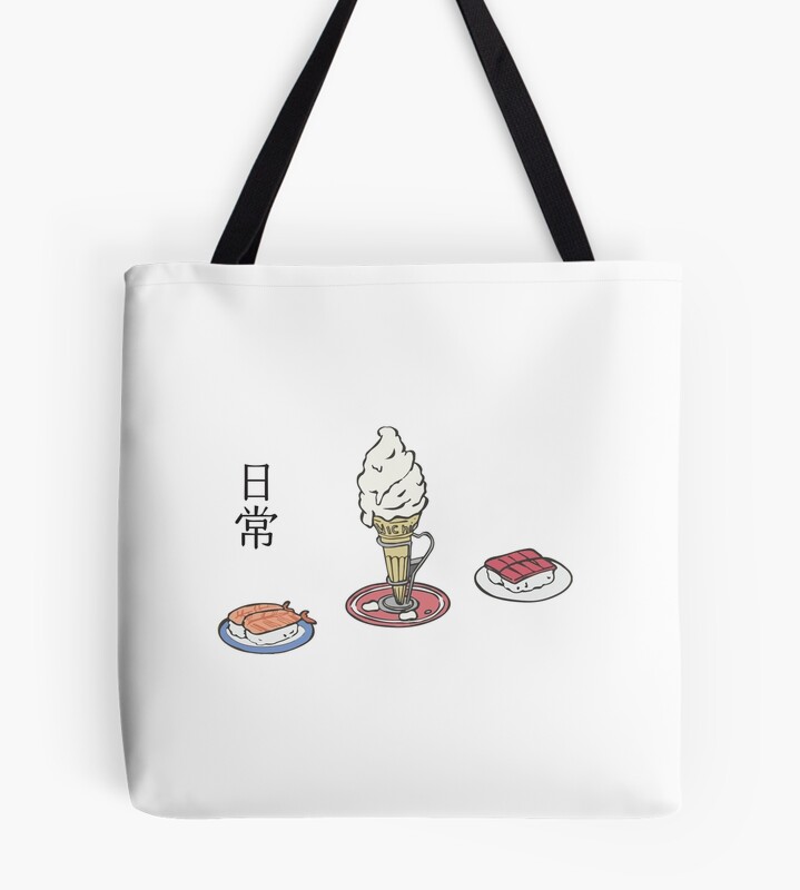Nichijou Ice Cream And Sushi Tote Bag
