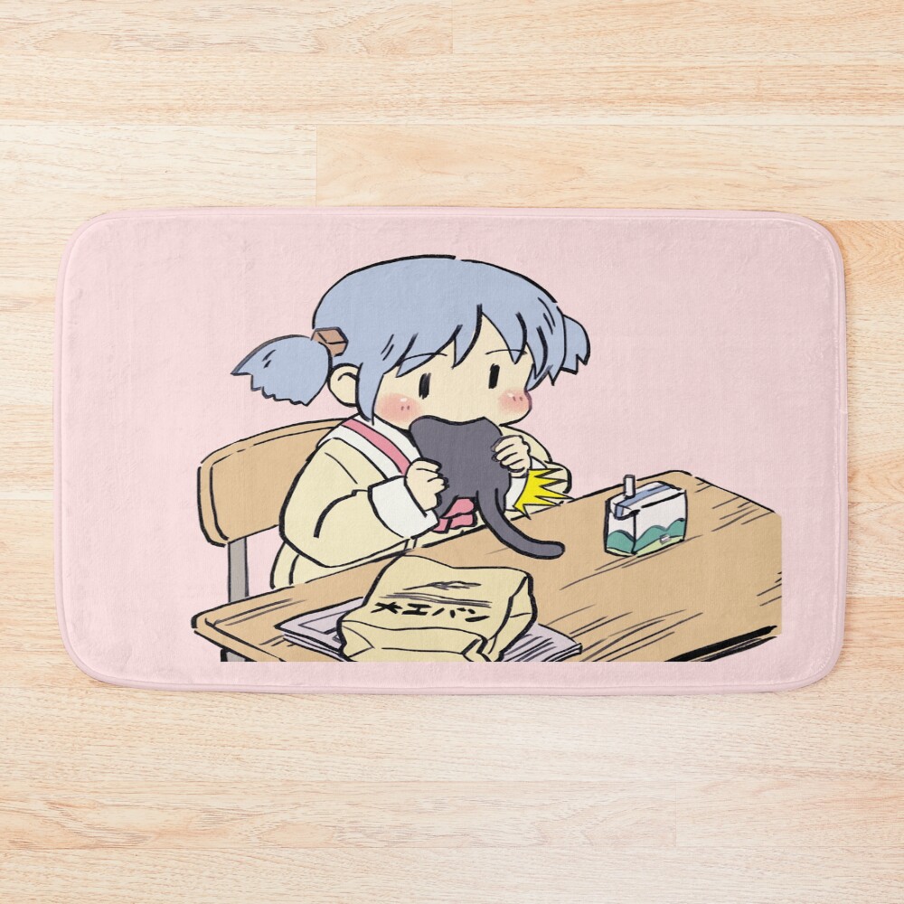 Mio Eating Sakamoto For Lunch Bath Mat