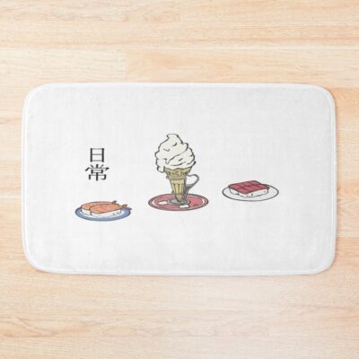 Nichijou Ice Cream And Sushi Bath Mat