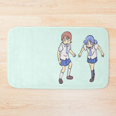 Looking Yuuko And Mio Funny Nichijou Meme Bath Mat