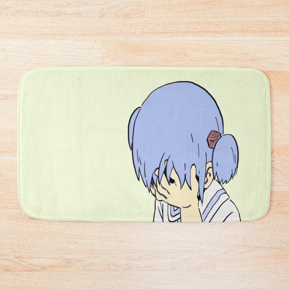 The Facepalm Mio Meme Funny Nichijou Bath Mat