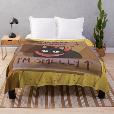 Stinky Cat Baby Nichijou Throw Blanket