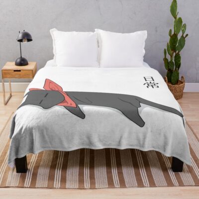 Nichijou Sleeping Sakomoto Throw Blanket