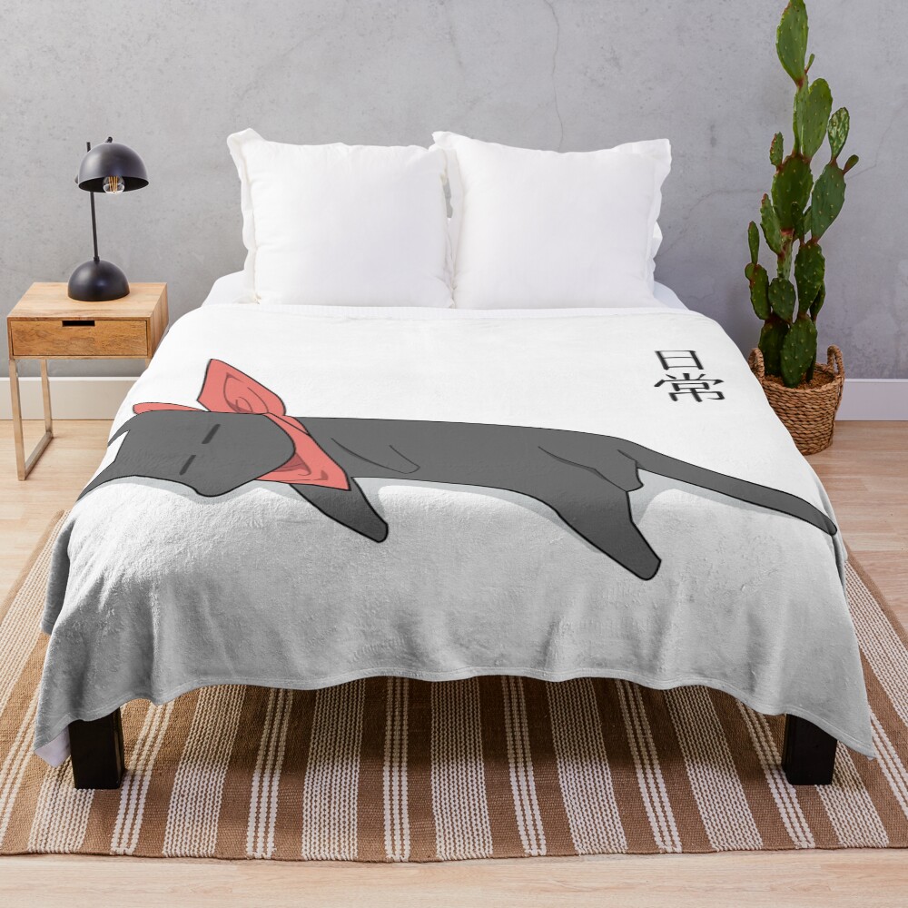 Nichijou Sleeping Sakomoto Throw Blanket