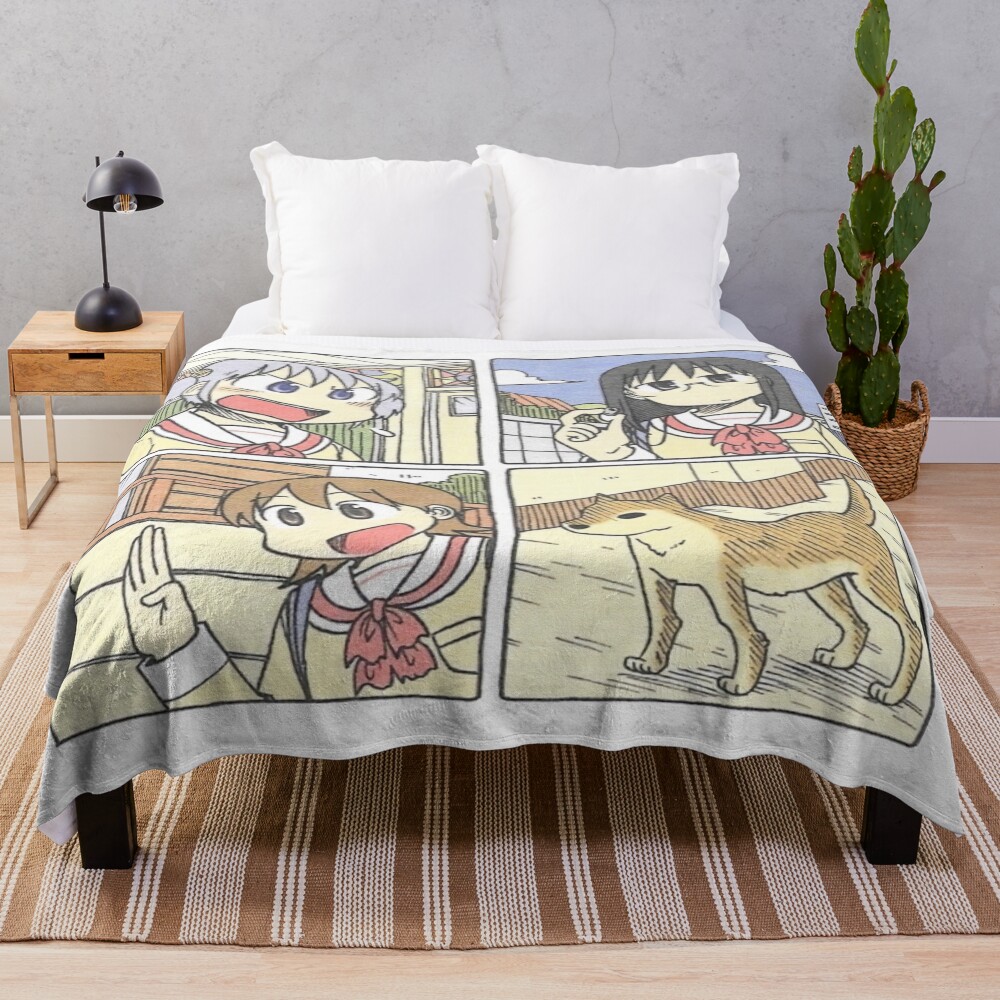Nichijou Retro Design Throw Blanket