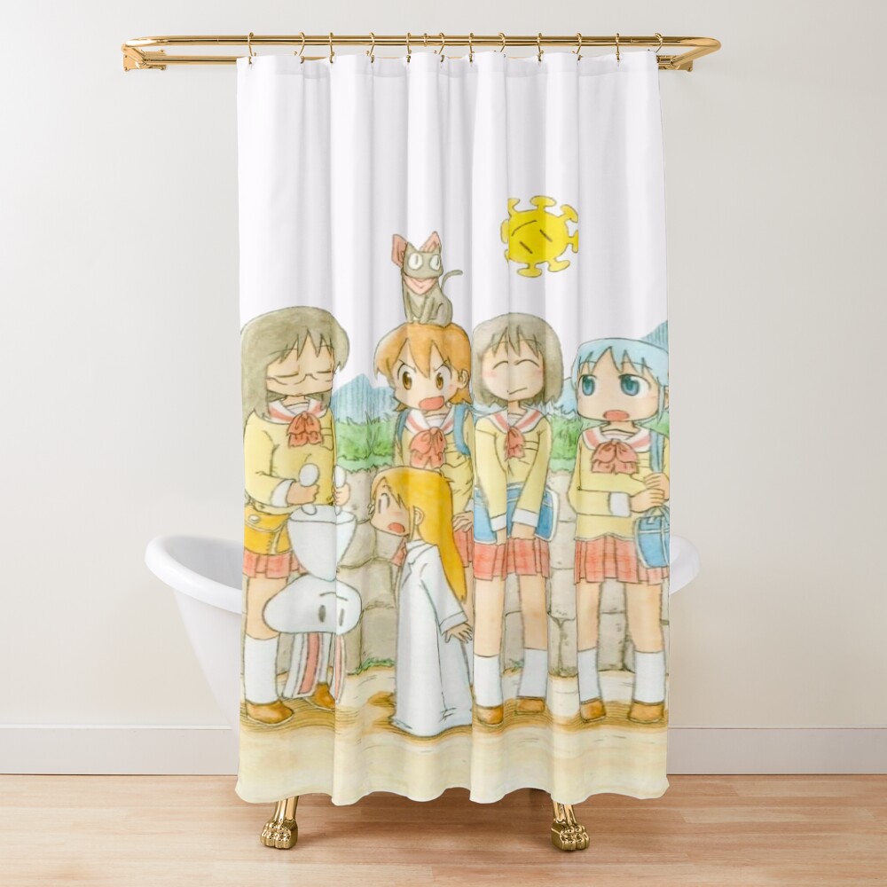 Nichijou Vintage Art Shower Curtain
