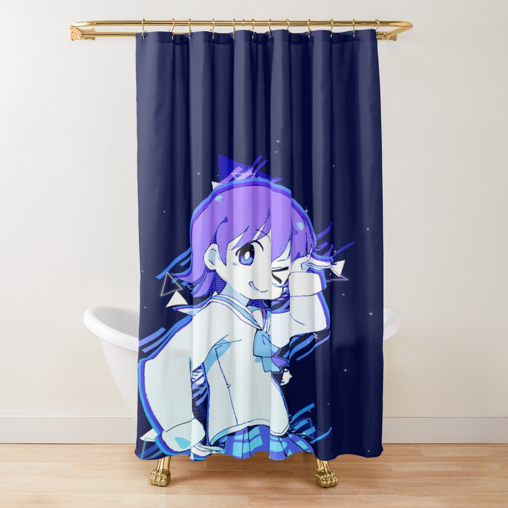 Neon Yuko Aioi Nichijou Shower Curtain