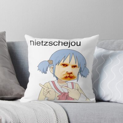 Nietzschejou Funny Mio Naganohara Throw Pillow