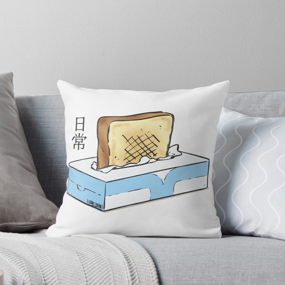 Nichijou Tissue Box Toaster Throw Pillow