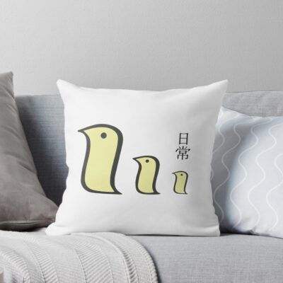 Nichijou Three Little Birds Throw Pillow