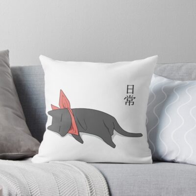 Nichijou Sleeping Sakomoto Throw Pillow
