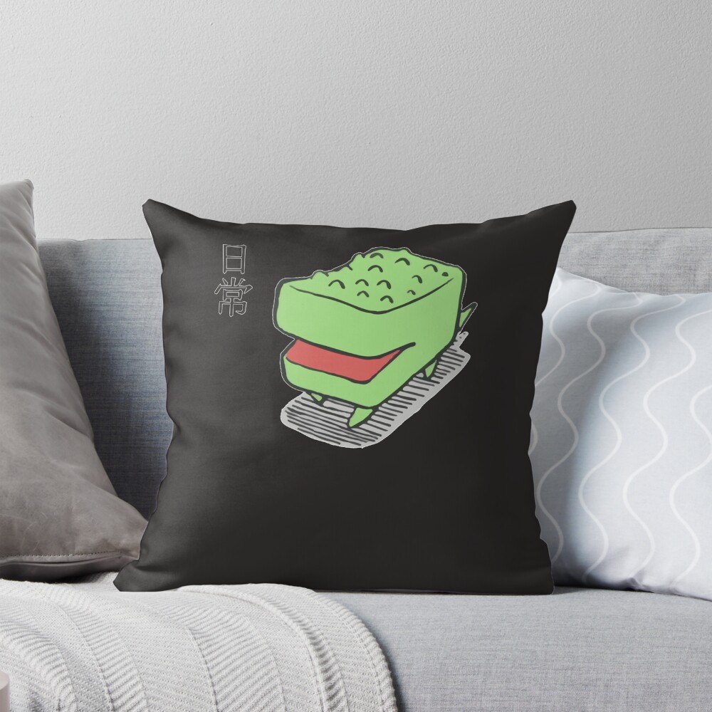 Nichijou Iconic Crocodile Throw Pillow