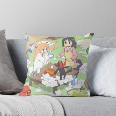 Nichijou Nano Shinonome And Hakase Shinonome Throw Pillow