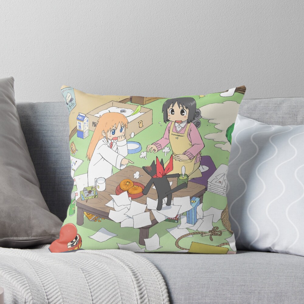 Nichijou Nano Shinonome And Hakase Shinonome Throw Pillow