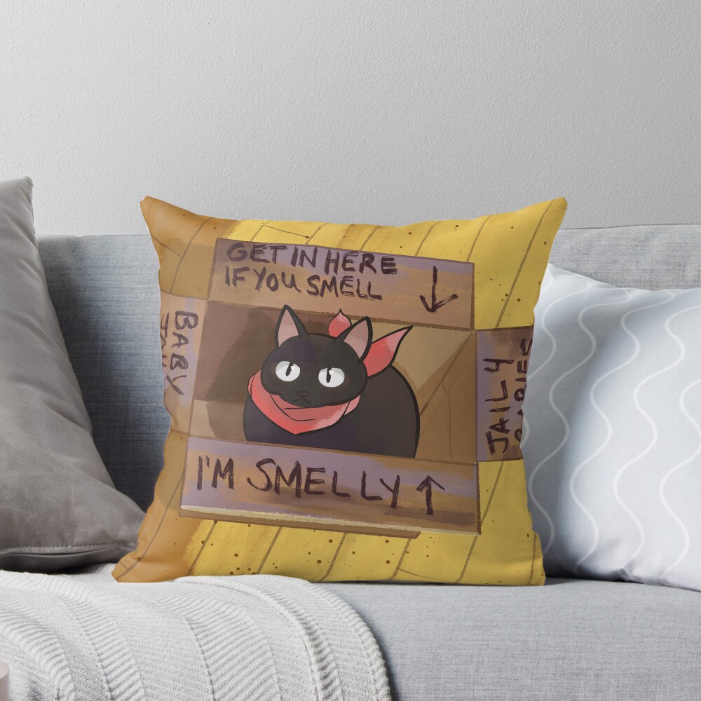 Stinky Cat Baby Nichijou Throw Pillow